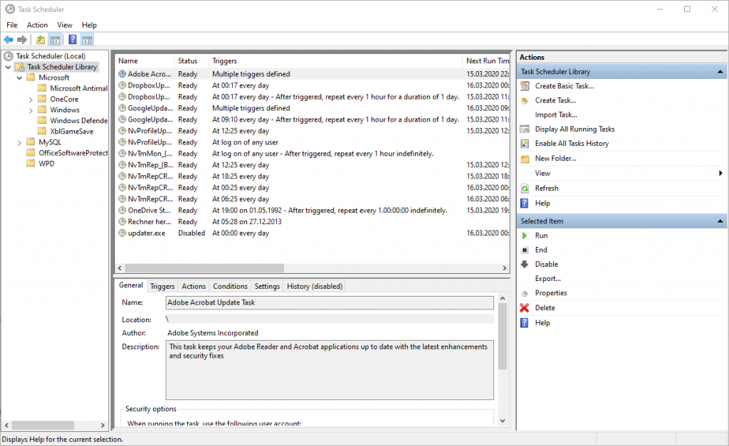 Task scheduler on windows