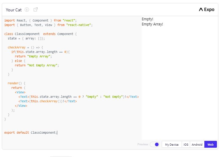 Add object in array, Example