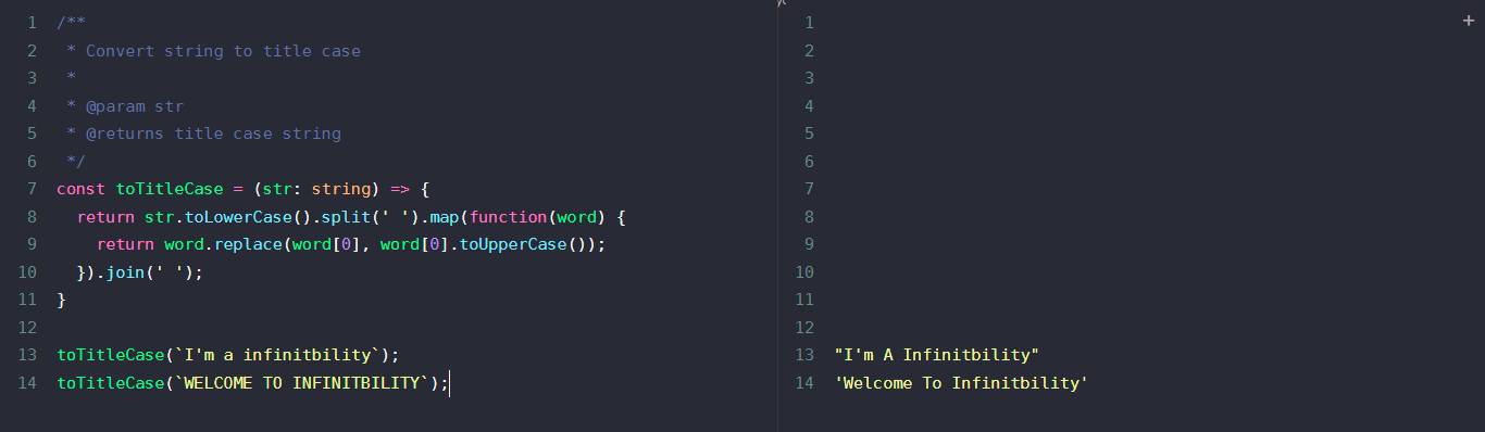 TypeScript, convert string to title case example