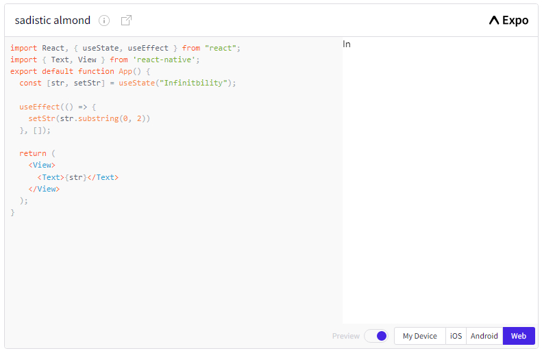 React native get first two character of string example