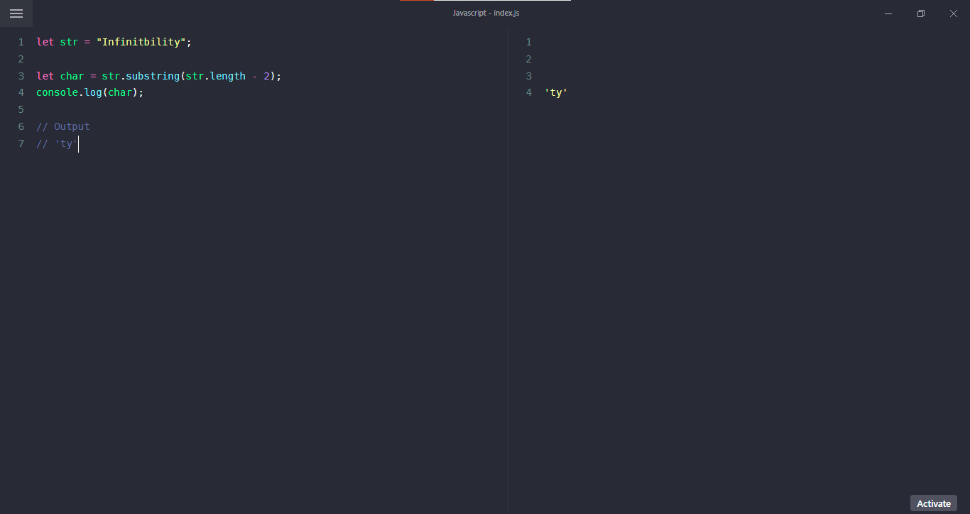 Javascript get last two character of string example