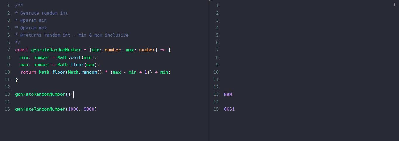 TypeScript, get random number example