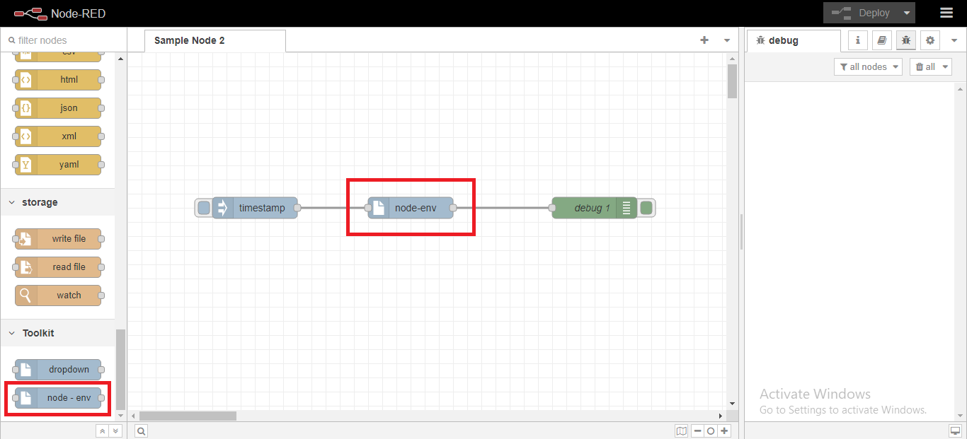 Node-red, Going to delete this node