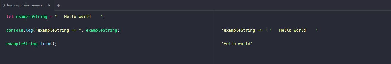 Javascript trim example